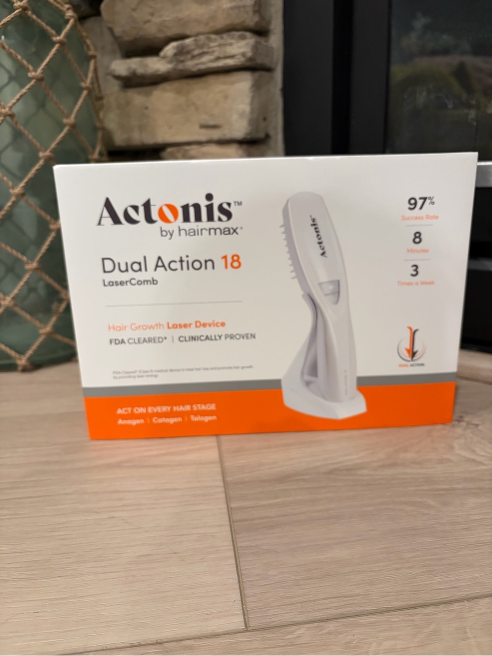New Actonis by Hairmax Dual Action 18 LaserComb - White & Orange